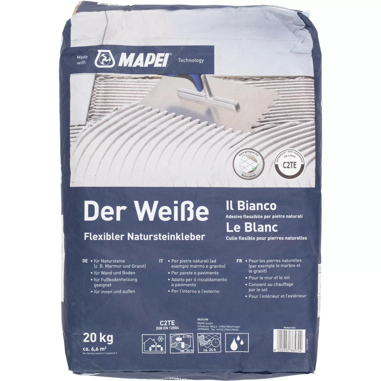 Der Weiße Natursteinmörtel C2TE 20 kg günstig online kaufen