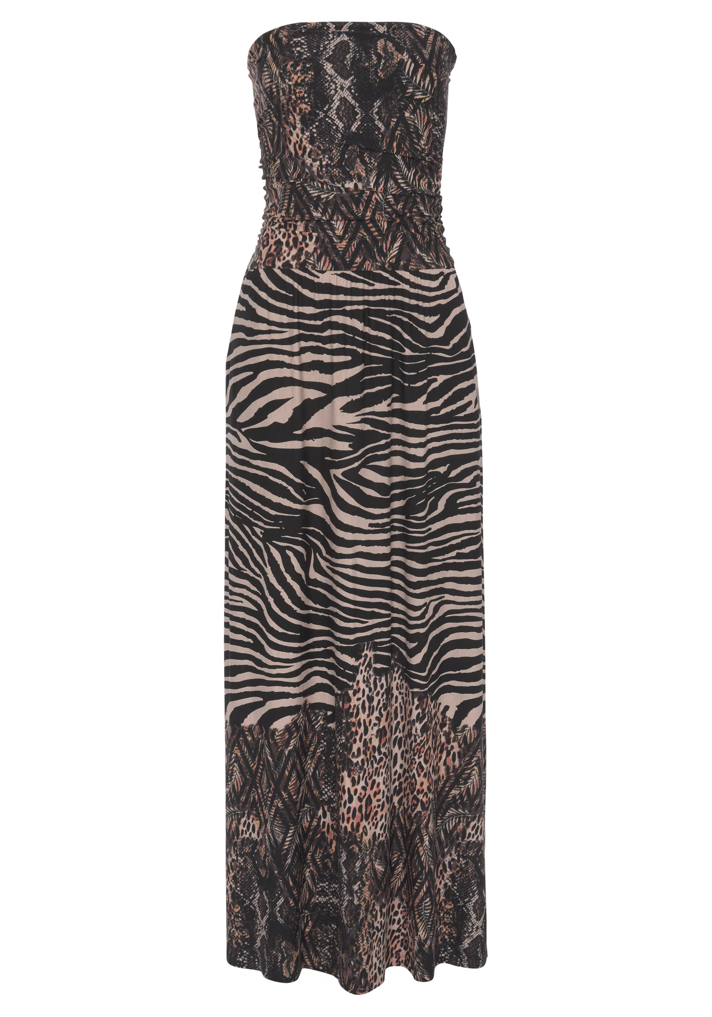 LASCANA Maxikleid mit Animalprint, Bandeau-Kleid, Sommerkleid, schulterfrei günstig online kaufen