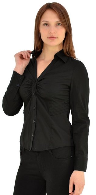 ESRA Langarmbluse Damen Bluse Langarm Damen Bluse langarm Hemdbluse Longblu günstig online kaufen