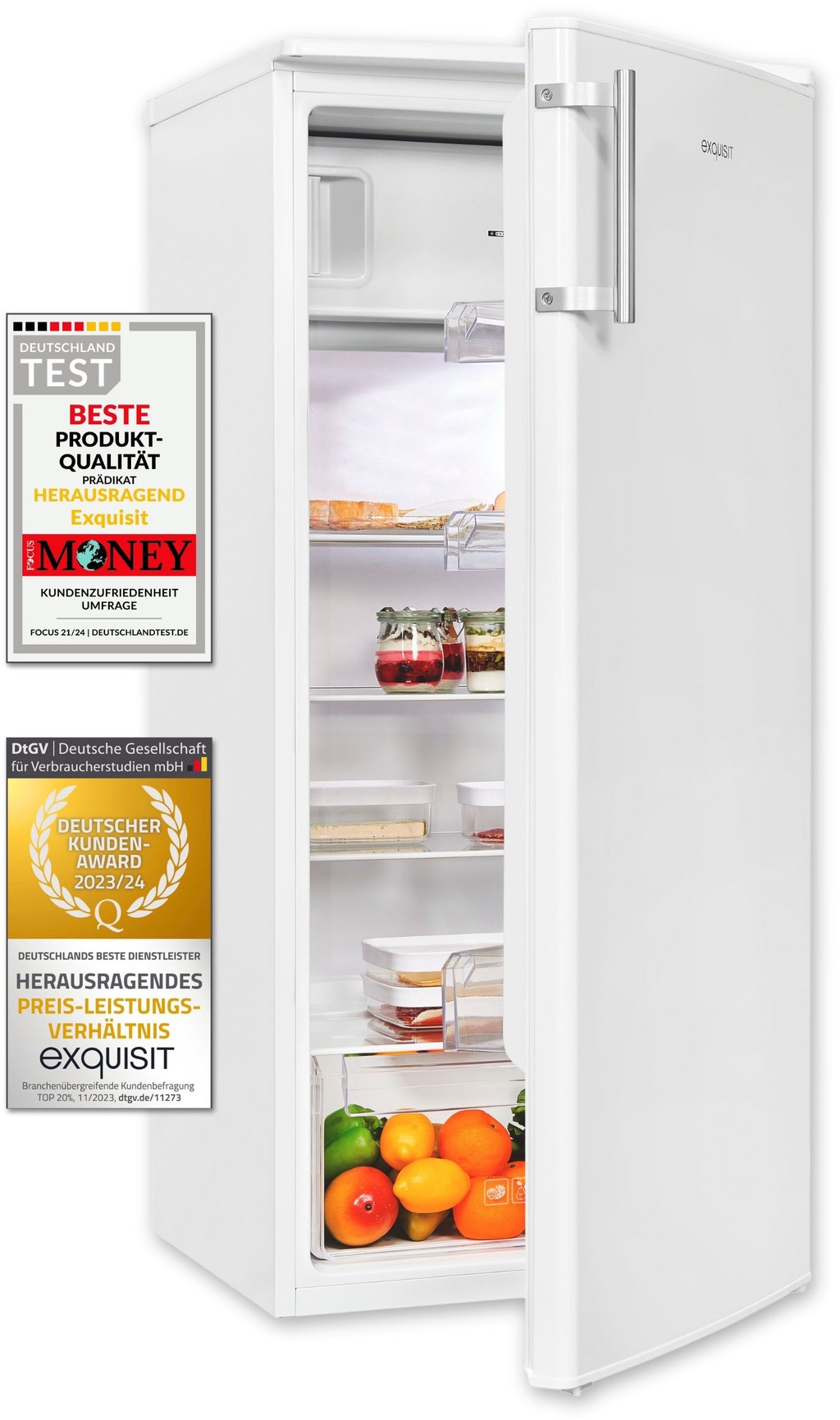 exquisit Kühlschrank »KS185-4-HE-040E weiss«, 190 L Volumen, Schnellgefrier günstig online kaufen