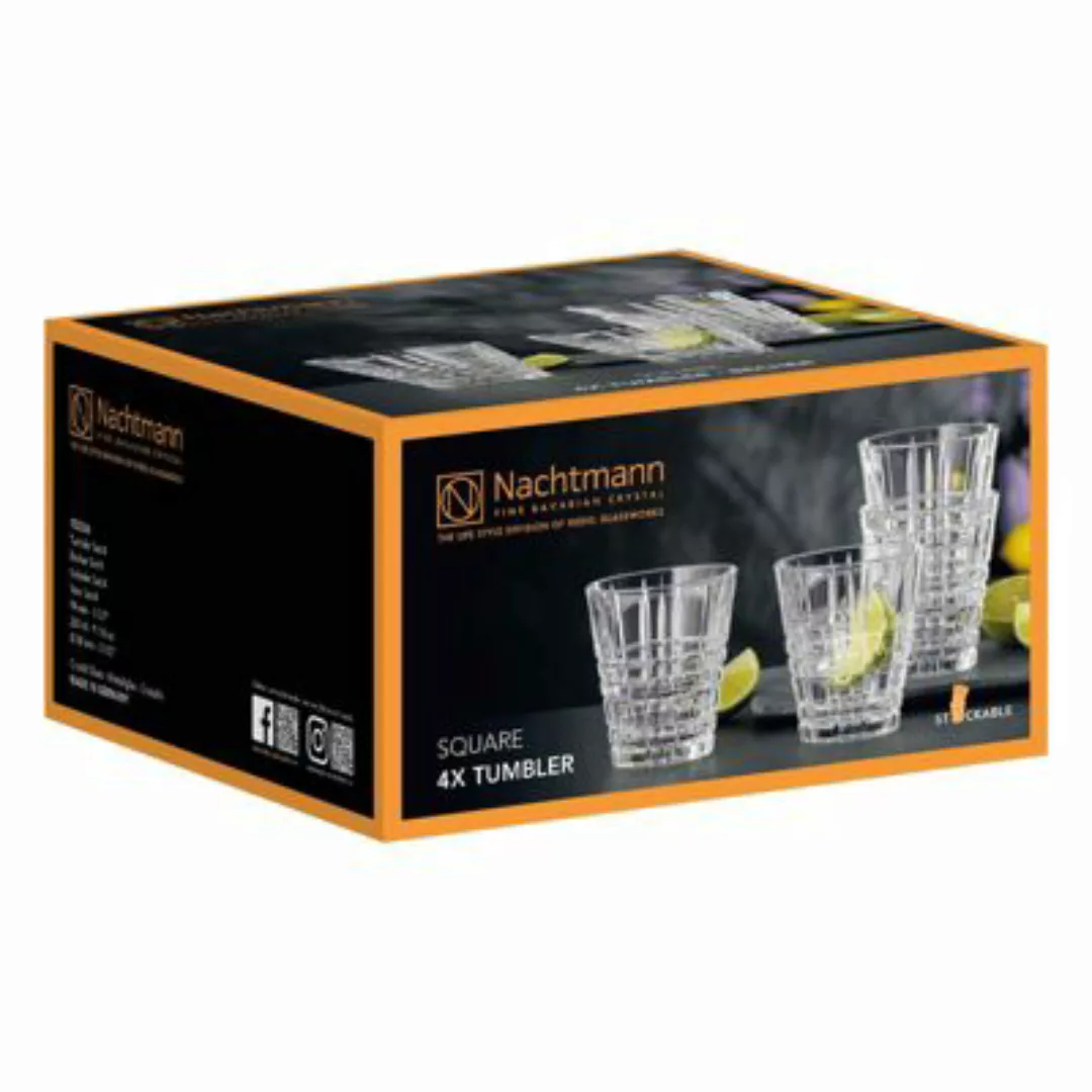 Nachtmann Square Stapelgläser Trinkbecher 260 ml 4er Set Trinkgläser transp günstig online kaufen