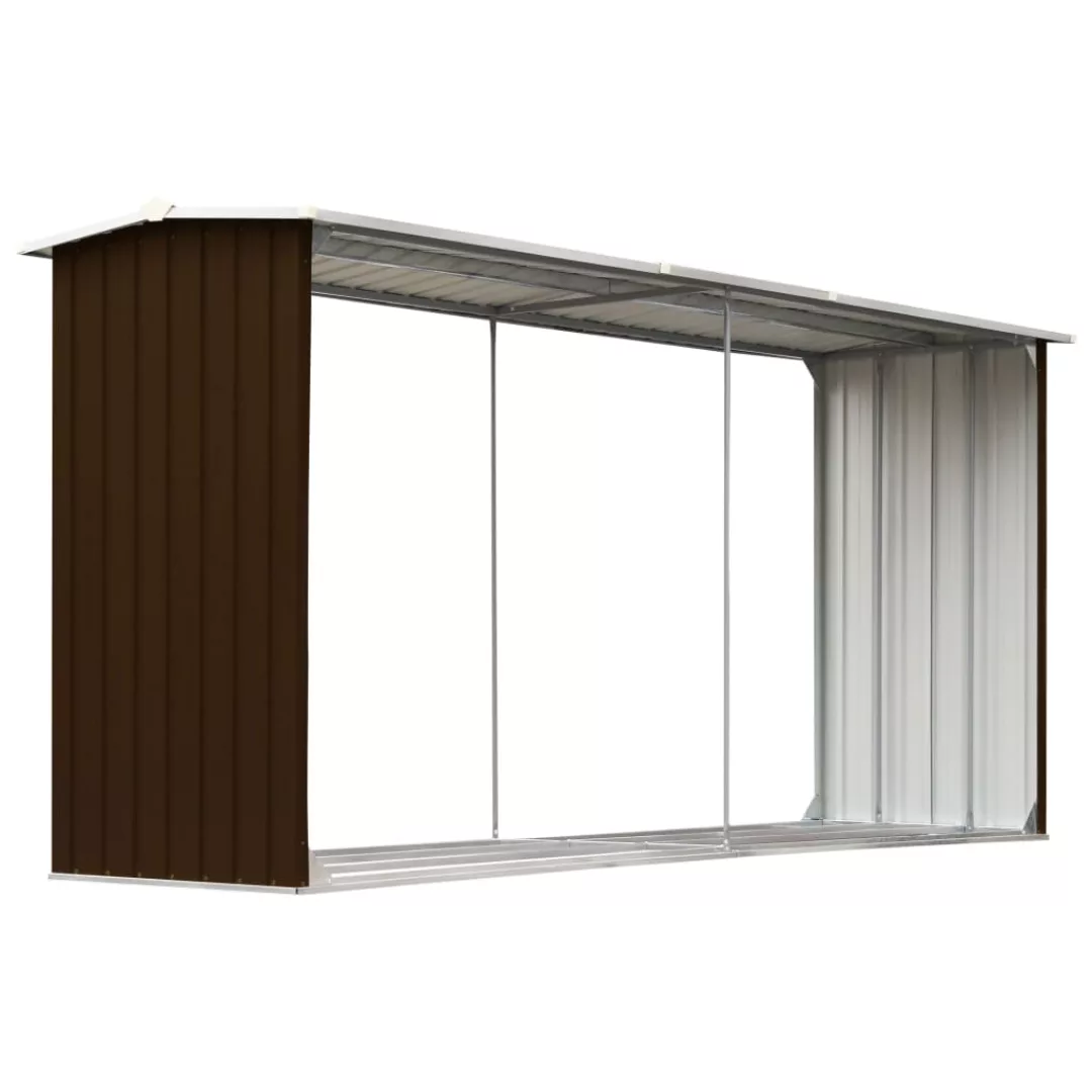 Brennholzlager Verzinkter Stahl 330 X 92 X 153 Cm Braun günstig online kaufen