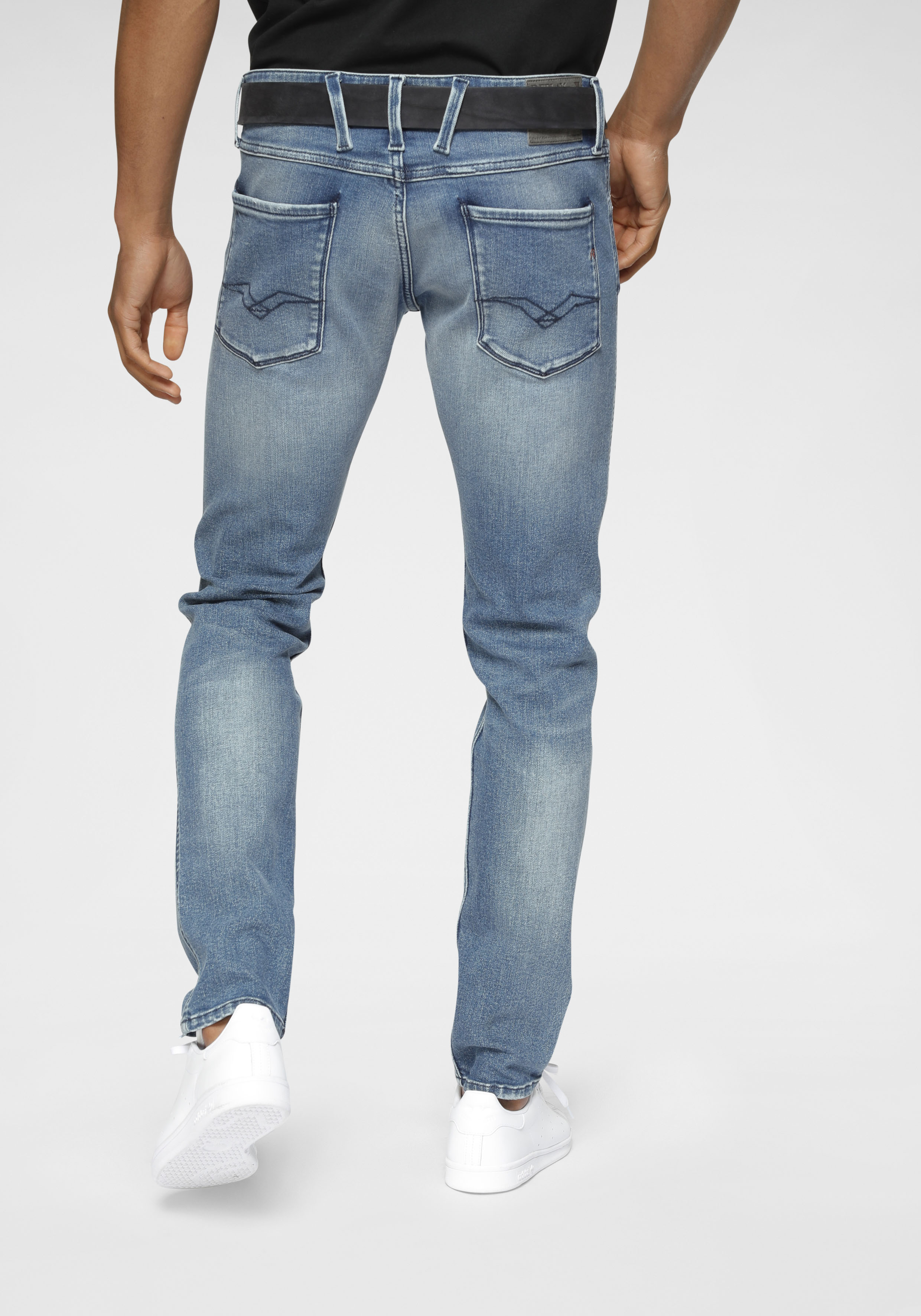Replay Herren Jeans Anbass - Slim Fit - Blau - Medium Blue Denim günstig online kaufen
