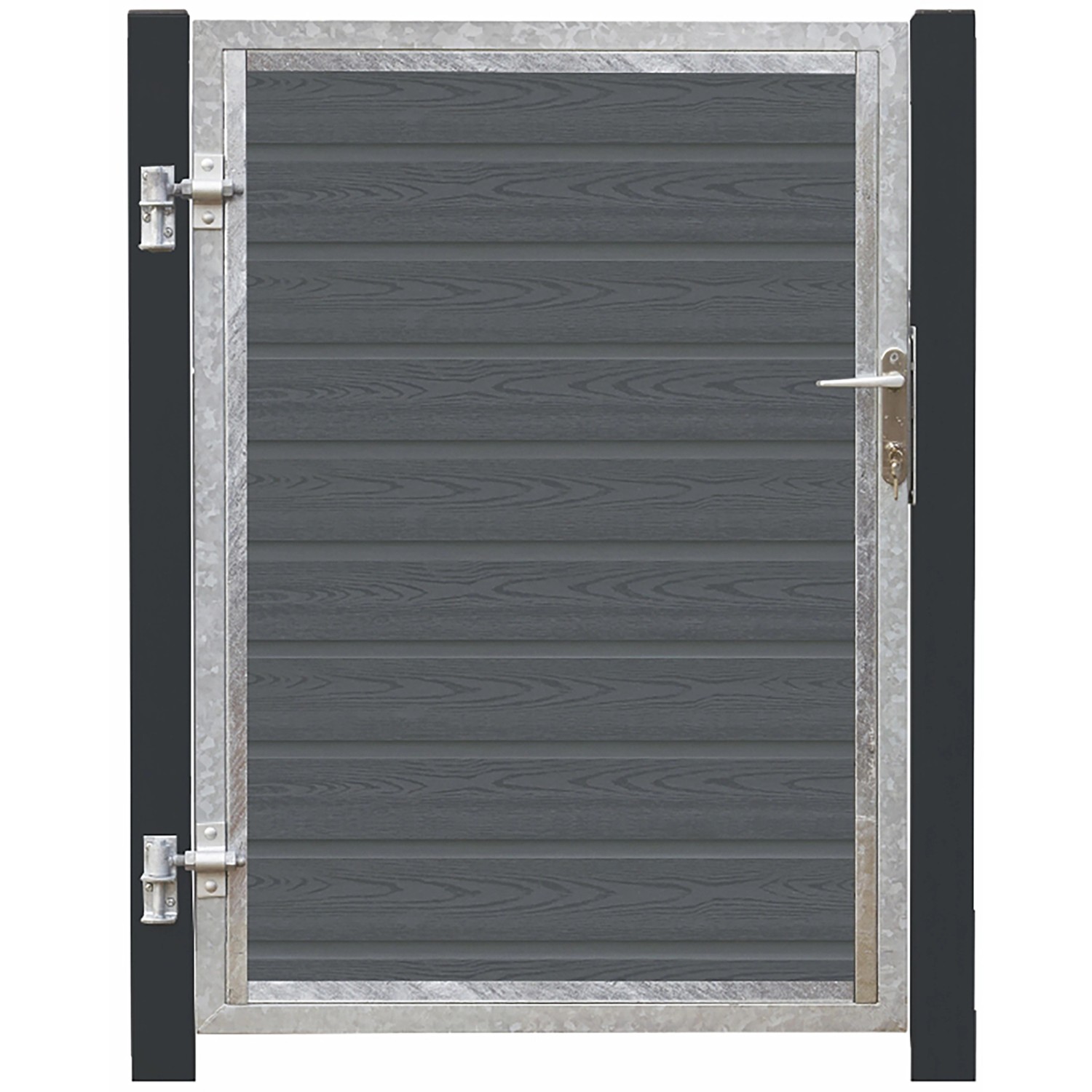 Plus Holz Einzeltor Artura WPC Schiefergrau DIN L 115 cm x 135 cm günstig online kaufen
