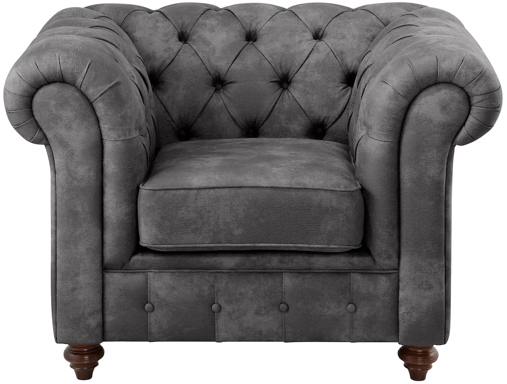 Home affaire Sessel "Chesterfield B/T/H: 105/69/74 cm", mit hochwertiger Kn günstig online kaufen