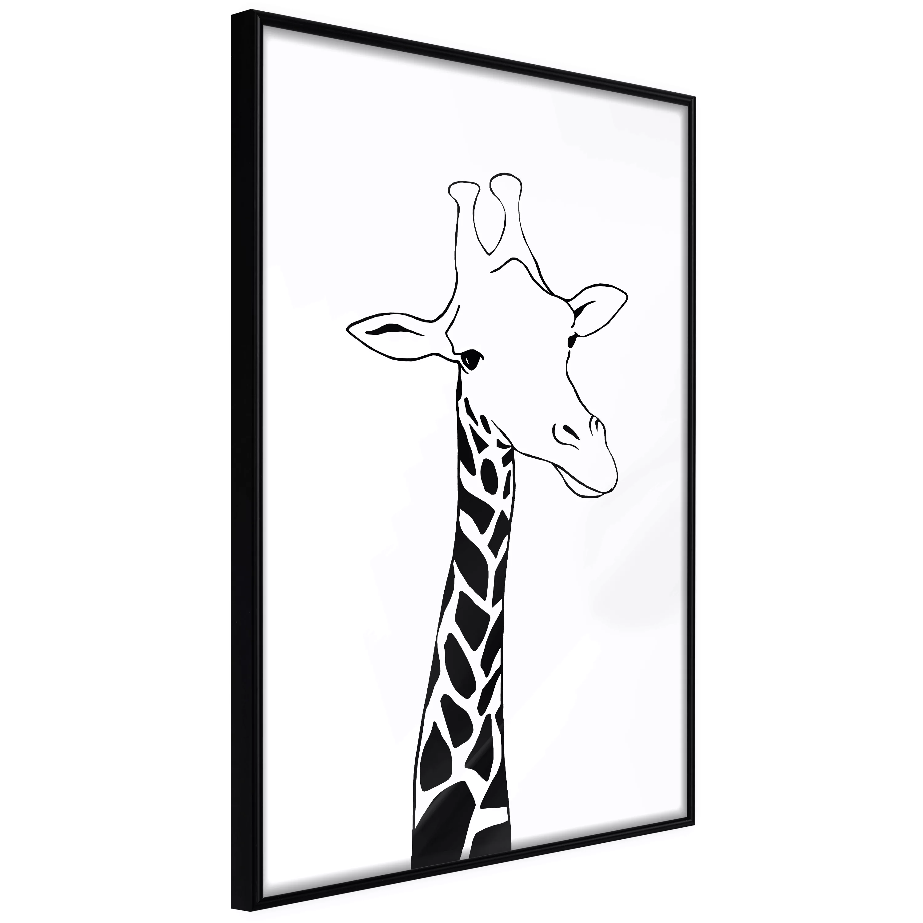 Poster - Black And White Giraffe günstig online kaufen