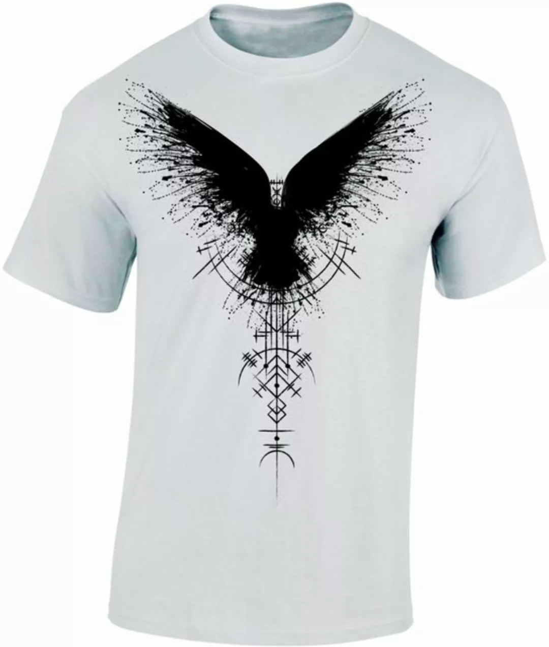 Baddery Print-Shirt Wikinger Tshirt, Schattenrabe, Viking Shirt Männer auch günstig online kaufen