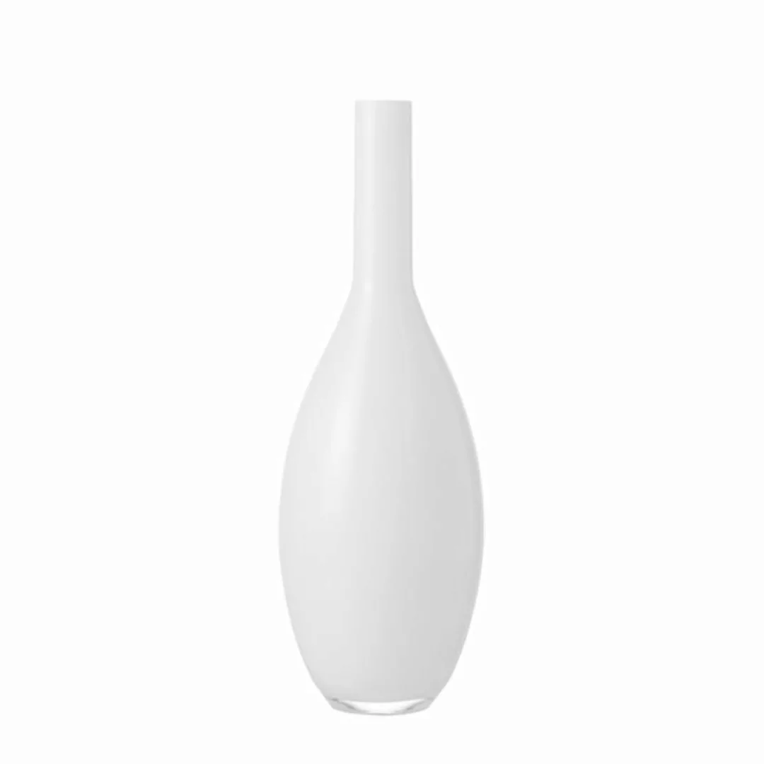home24 Leonardo Vase Beauty Weiß Glas 14x39x14 cm (BxHxT) Modern illuminant günstig online kaufen