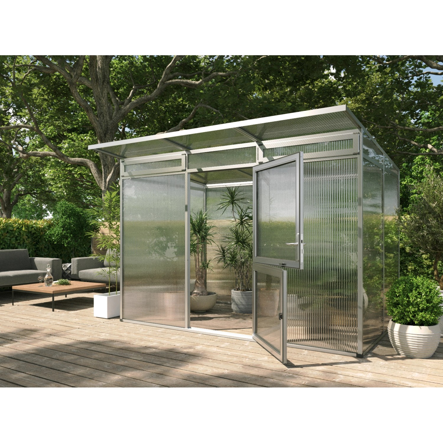 KGT Gewächshaus Alu blank 6,06 m² günstig online kaufen
