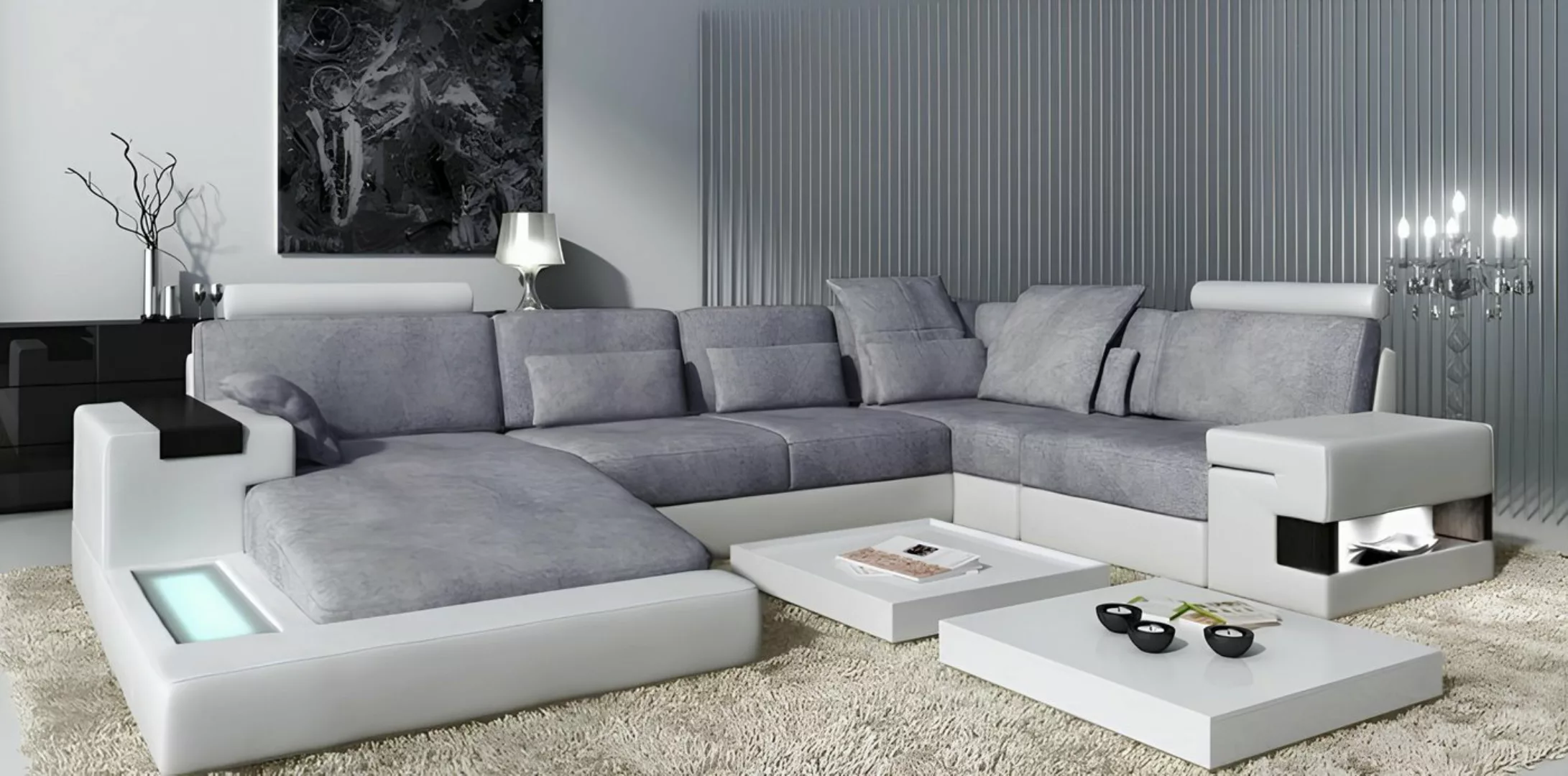 Xlmoebel Ecksofa Neues Ledersofa im Design-Stil für die Wohnlandschaft - Ec günstig online kaufen