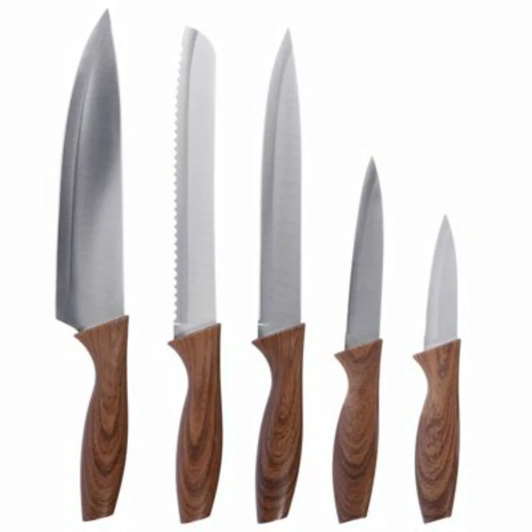 Neuetischkultur Messer-Set 5-teilig Holzdesign silber günstig online kaufen
