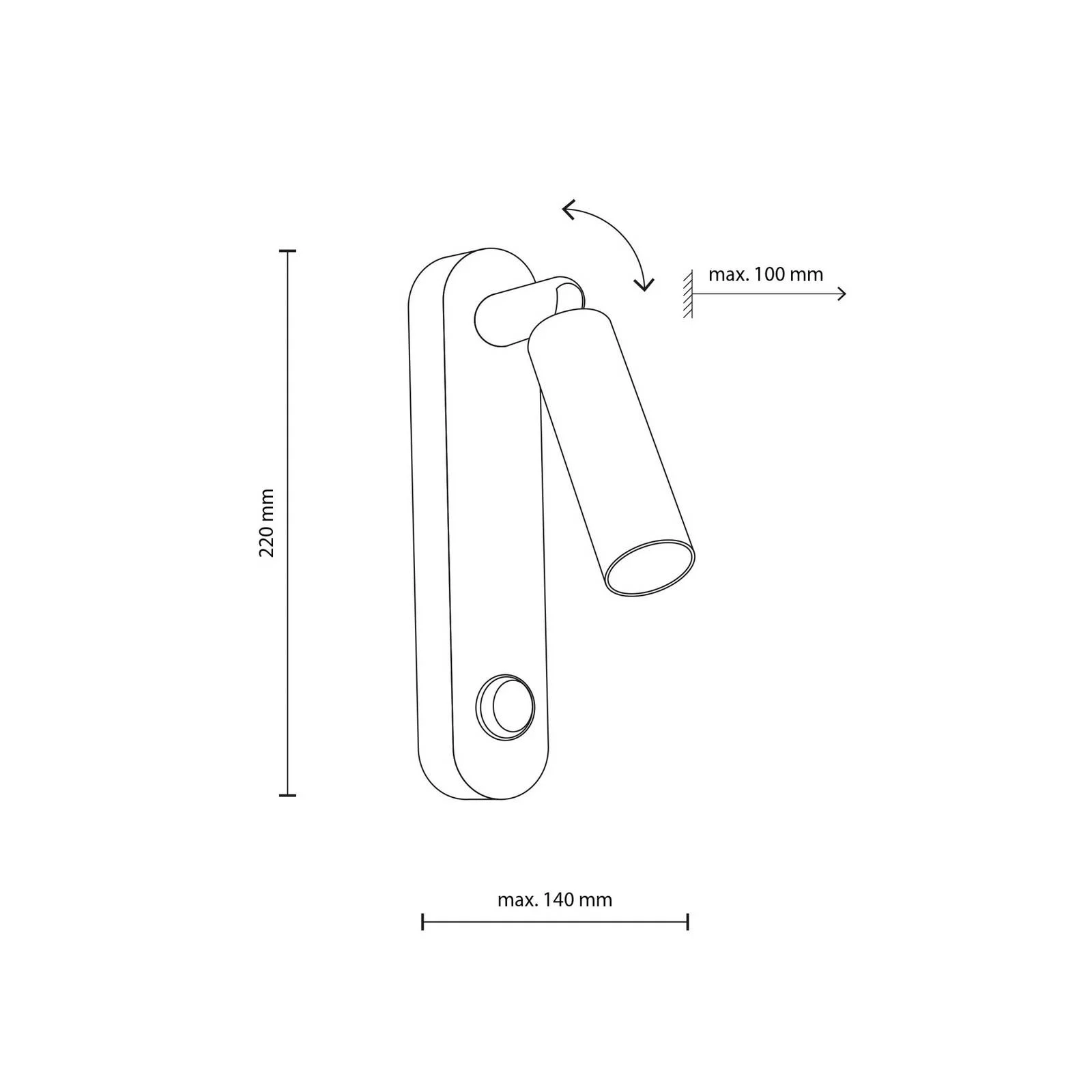 Wandleuchte Enzo Long, weiß, Höhe 22 cm, Metall günstig online kaufen