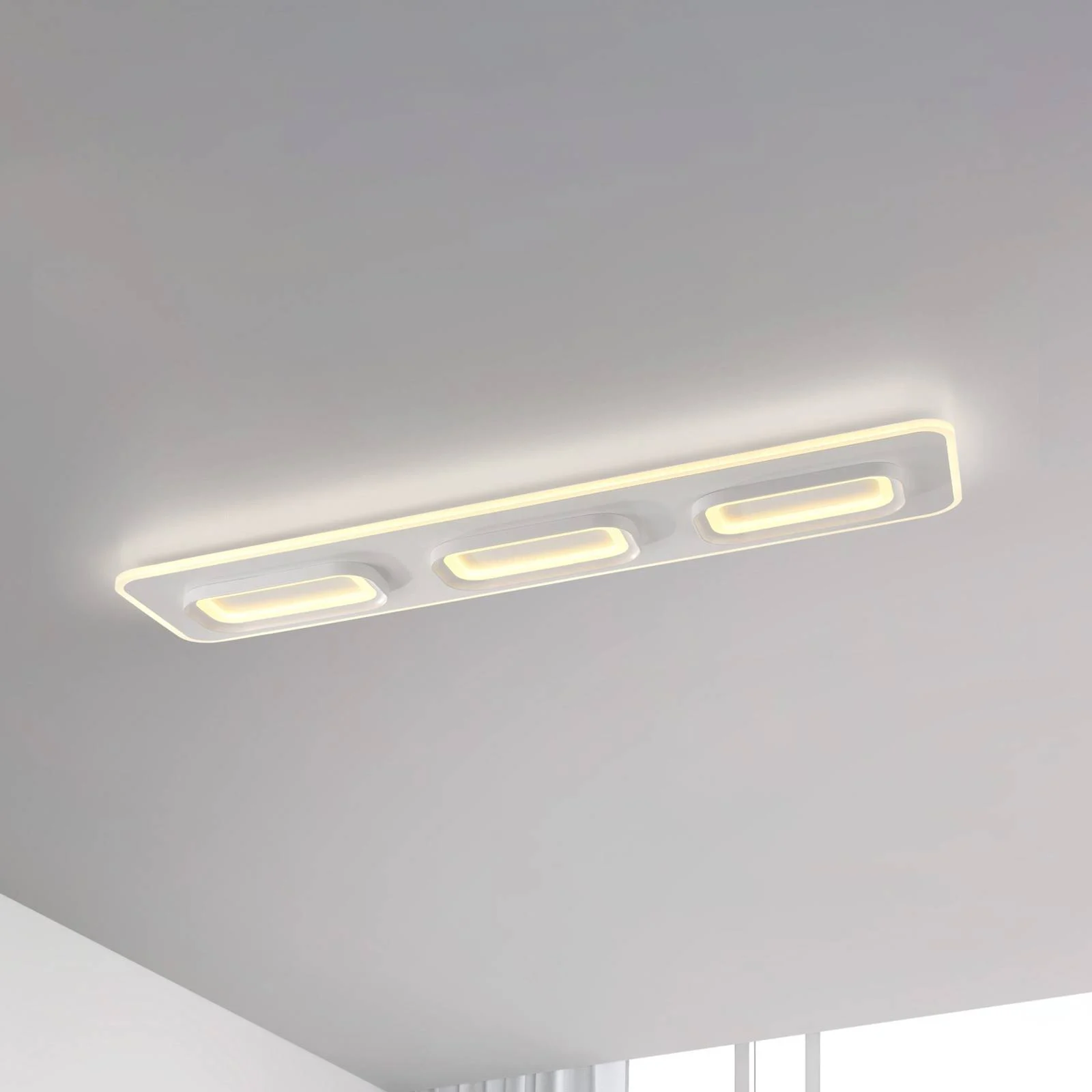 Paul Neuhaus Smart-LED-Deckenlampe Q-Kalina weiß 115 x 30 cm günstig online kaufen