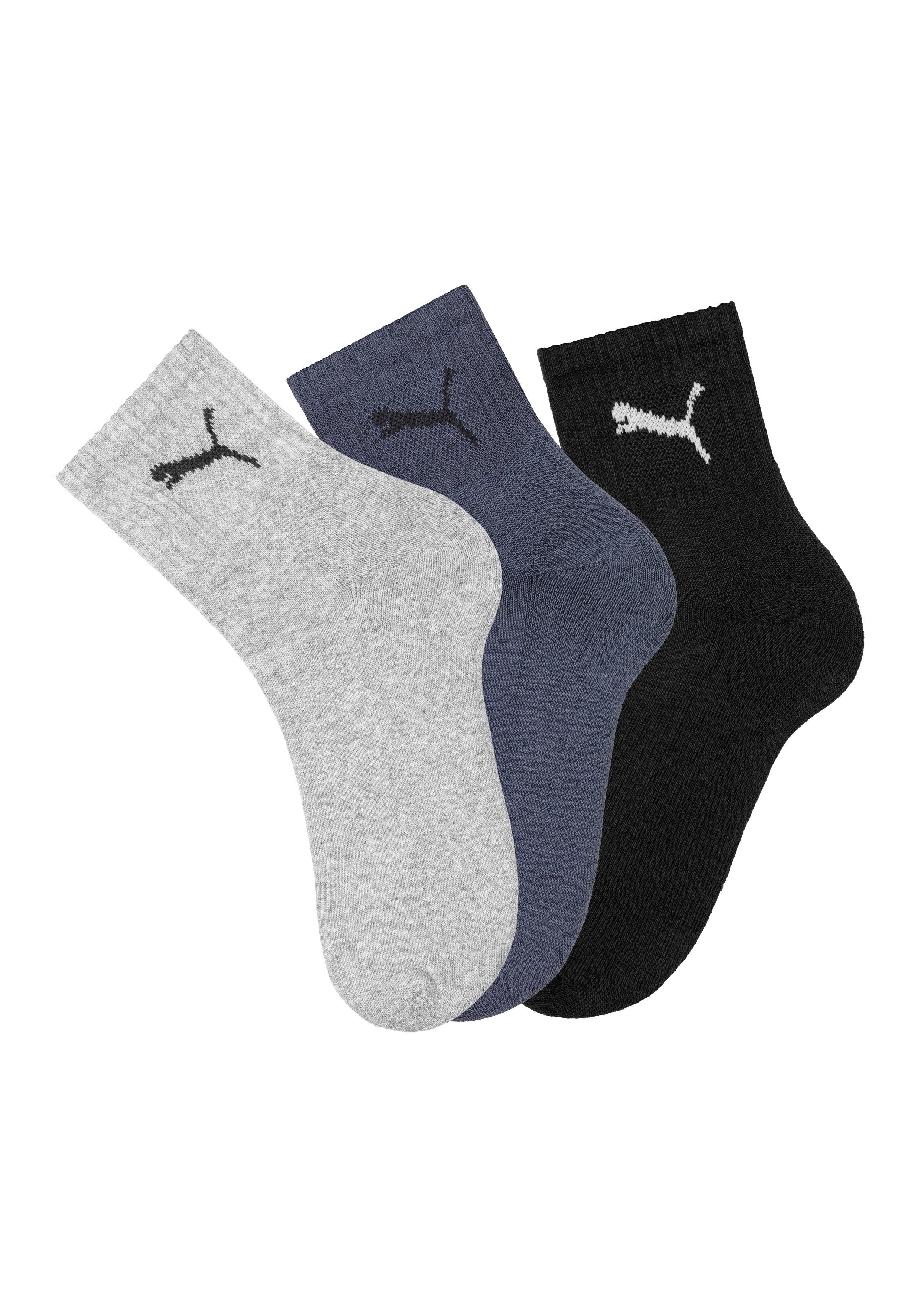 PUMA Sportsocken "short crew", (3 Paar), gepolsterte Frottee-Sohle, atmungs günstig online kaufen
