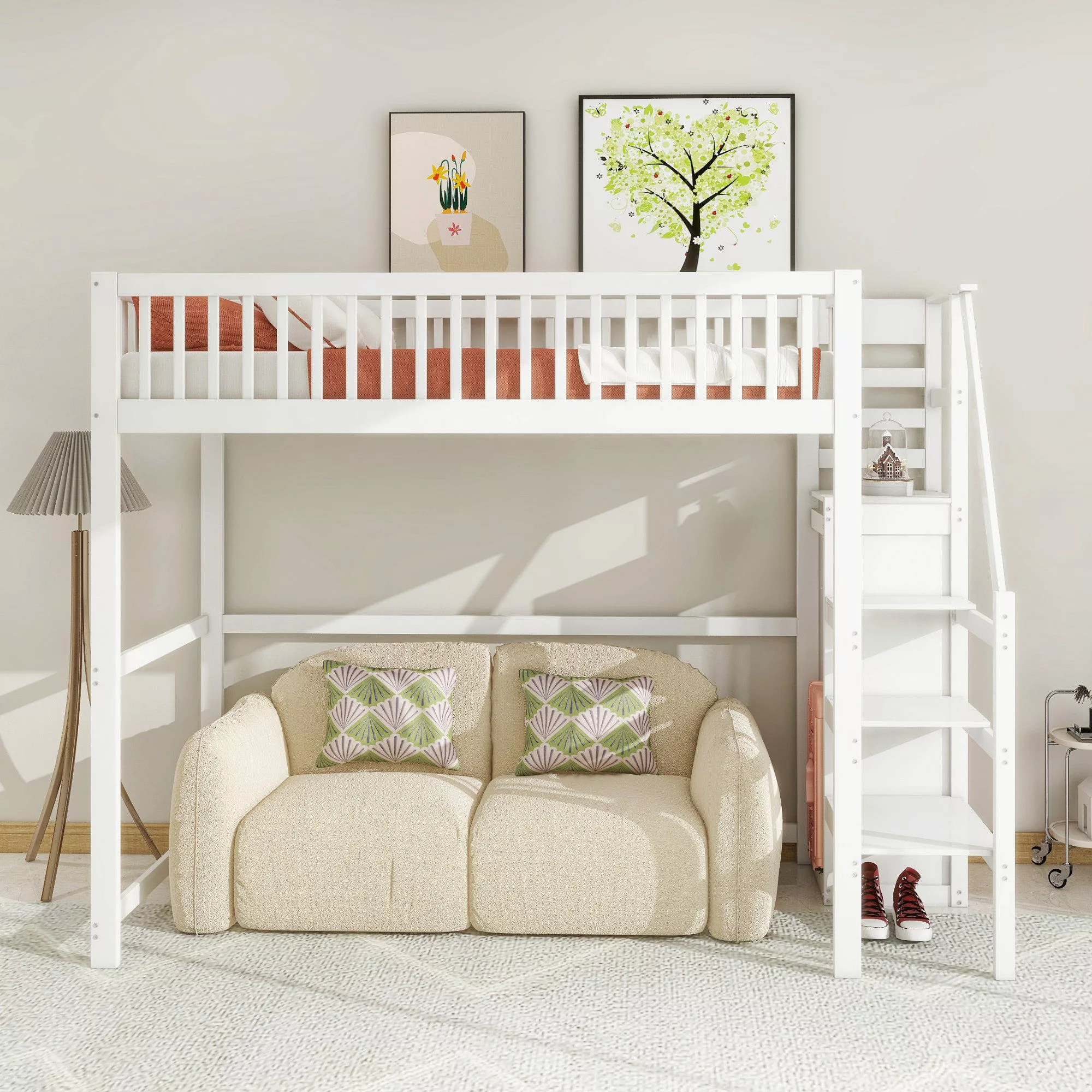 HAUSS SPOLE Hochbett 90x200 mit Treppe, günstig online kaufen