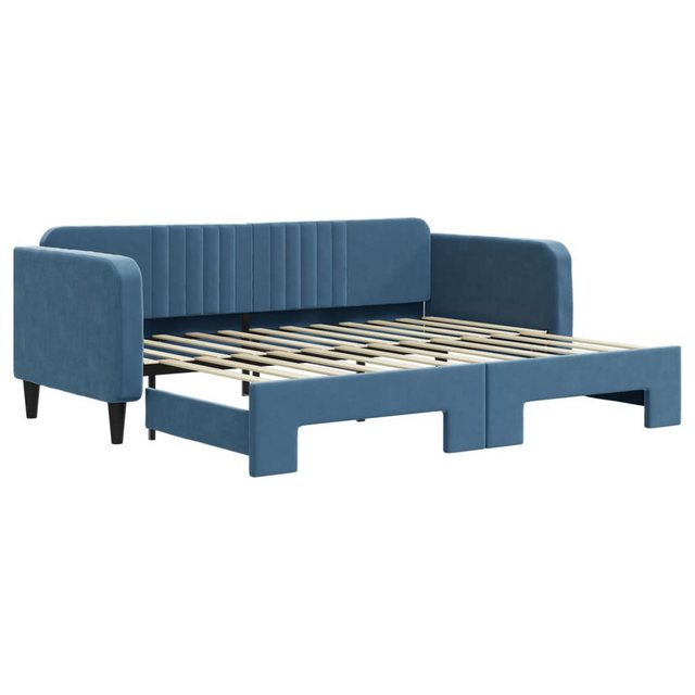 vidaXL Gästebett Gästebett Tagesbett Ausziehbar Blau 90x200 cm Samt Bett Be günstig online kaufen