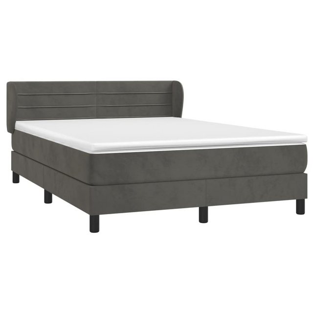 furnicato Bettgestell Boxspringbett mit Matratze Dunkelgrau 180x200 cm Samt günstig online kaufen