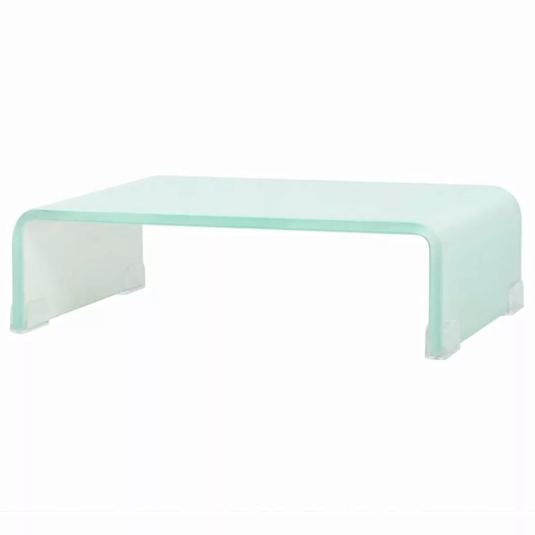 Tv-tisch/bildschirmerhöhung Glas Weiß 40x25x11 Cm günstig online kaufen