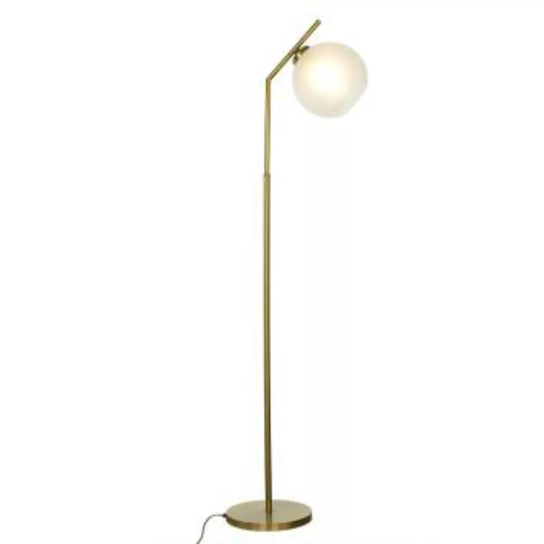 Stehlampe TRIVIA Bronze hell Weiß Echt-Messing Glas günstig online kaufen