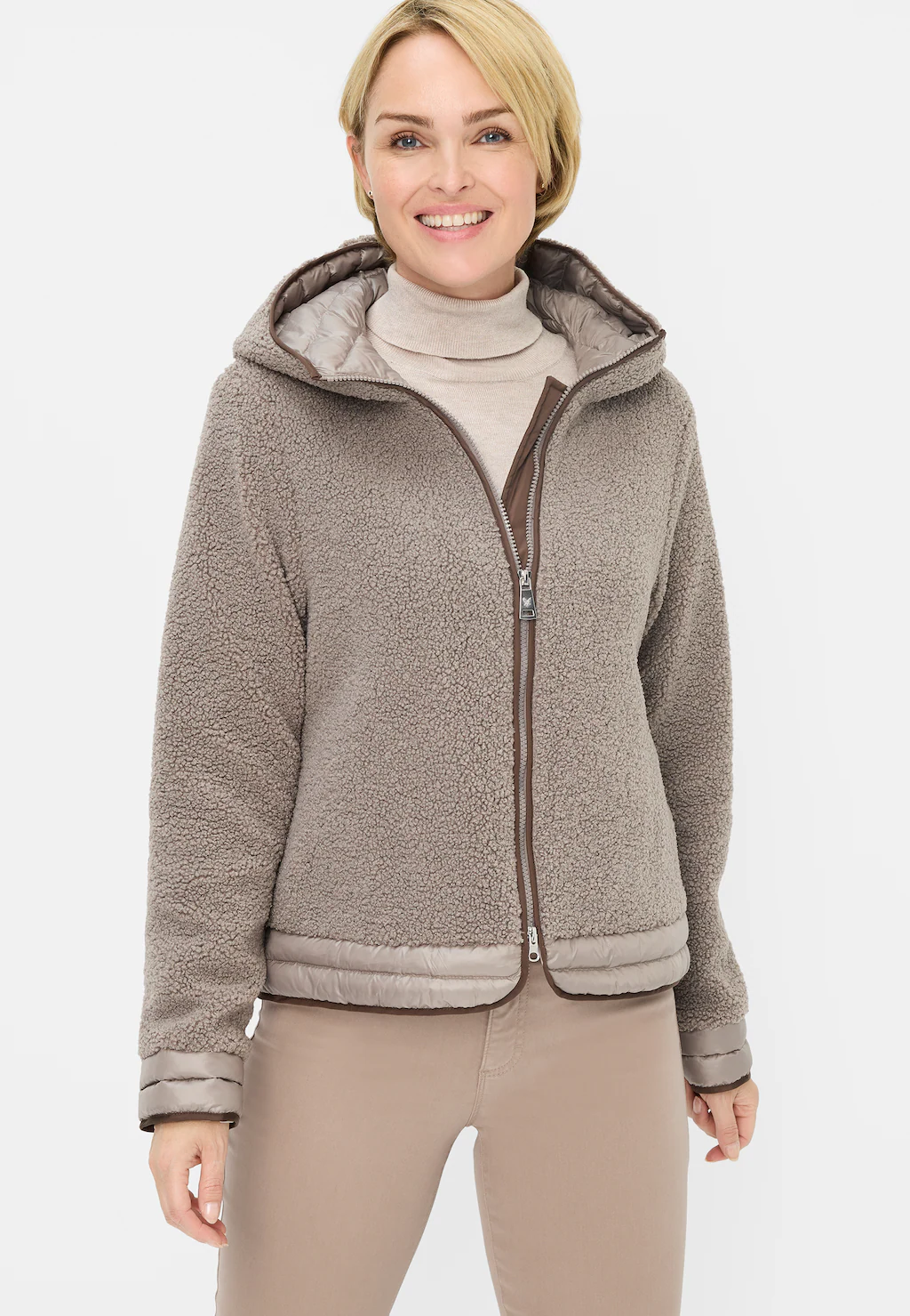 Fuchs Schmitt Plüschjacke "Plüschjacke", mit Kapuze, Mit Rundhalsausschnitt günstig online kaufen