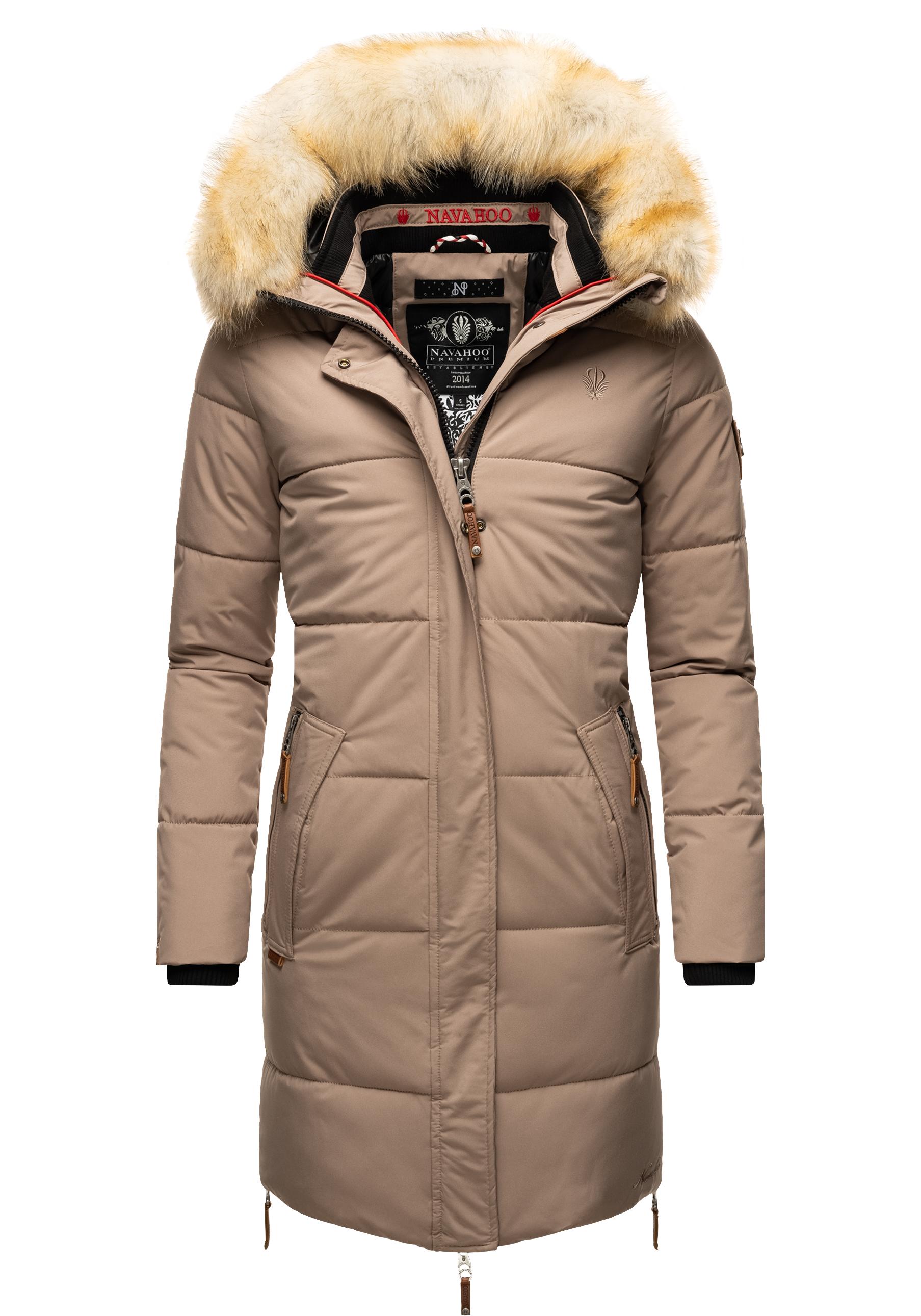 Navahoo Wintermantel "Halina", modischer Damen Winter Steppmantel mit Kapuz günstig online kaufen