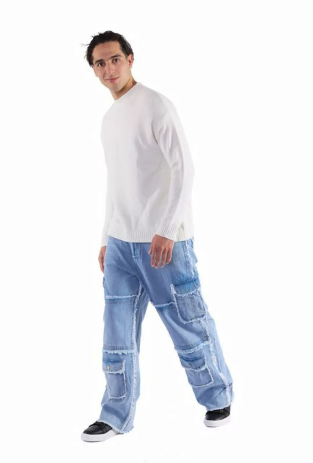 Denim House Loose-fit-Jeans Lässige Herren Baggy Designer Jeans Loose Fit B günstig online kaufen