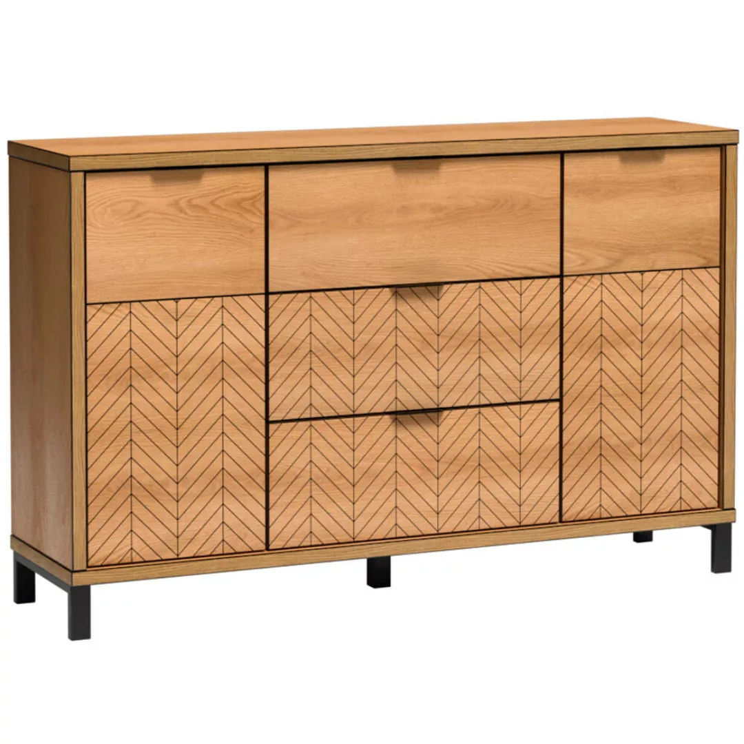 Sideboard mit Metallfüßen modern in Eiche FABRIANO-161 günstig online kaufen