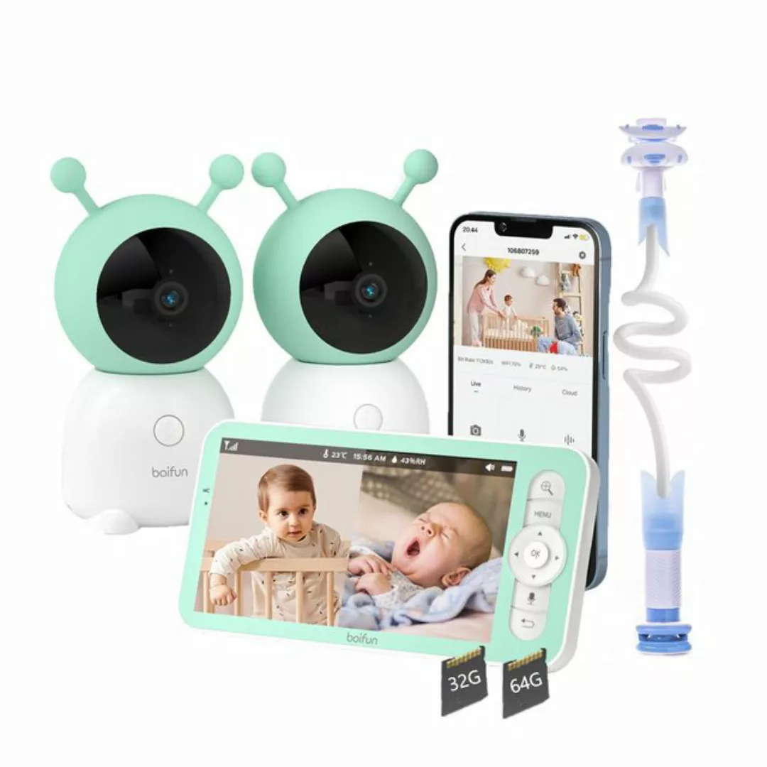 Boifun Babyphone 5 Zoll Babyfon mit 2 Kameras und App mit Halterung mit 32& günstig online kaufen