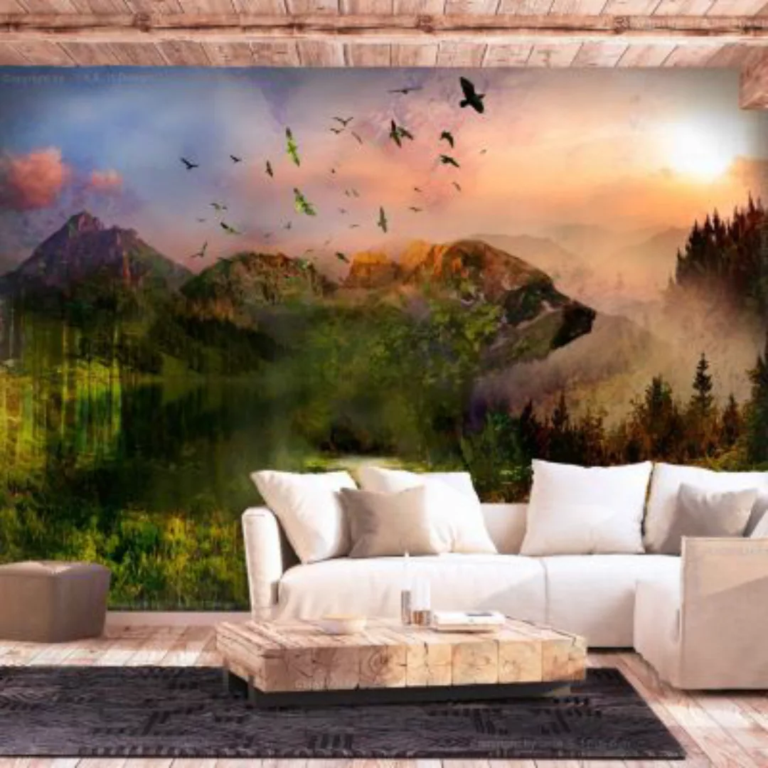 artgeist Fototapete Bear in the Mountain mehrfarbig Gr. 400 x 280 günstig online kaufen