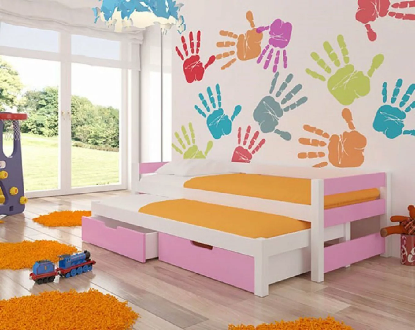 Feldmann-Wohnen Kinderbett FRAGA (mit 2 Schlafgelegenheiten), Farbe wählbar günstig online kaufen