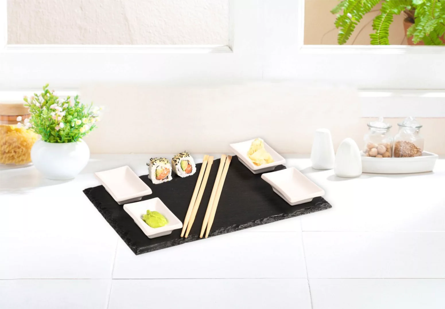 KESPER® Servierplatte »(Sushi-Set)«, (Set, 8 tlg.), mit Zubehör günstig online kaufen