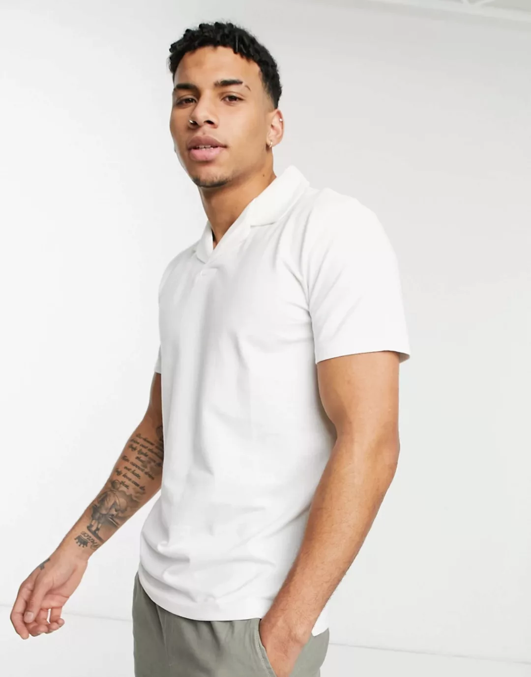 Selected Homme – Oversize-Poloshirt in Weiß mit Reverskragen günstig online kaufen