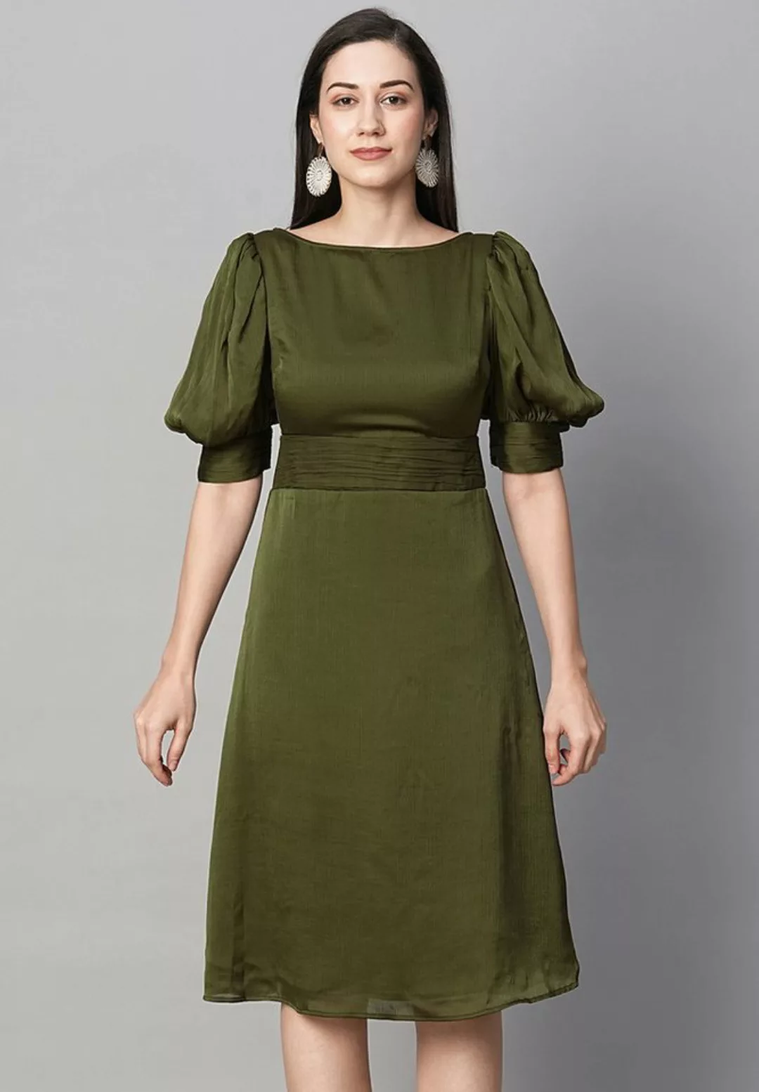 MISH Midikleid Jenni A-Linie, Puffärmel, detaillierte Taille günstig online kaufen