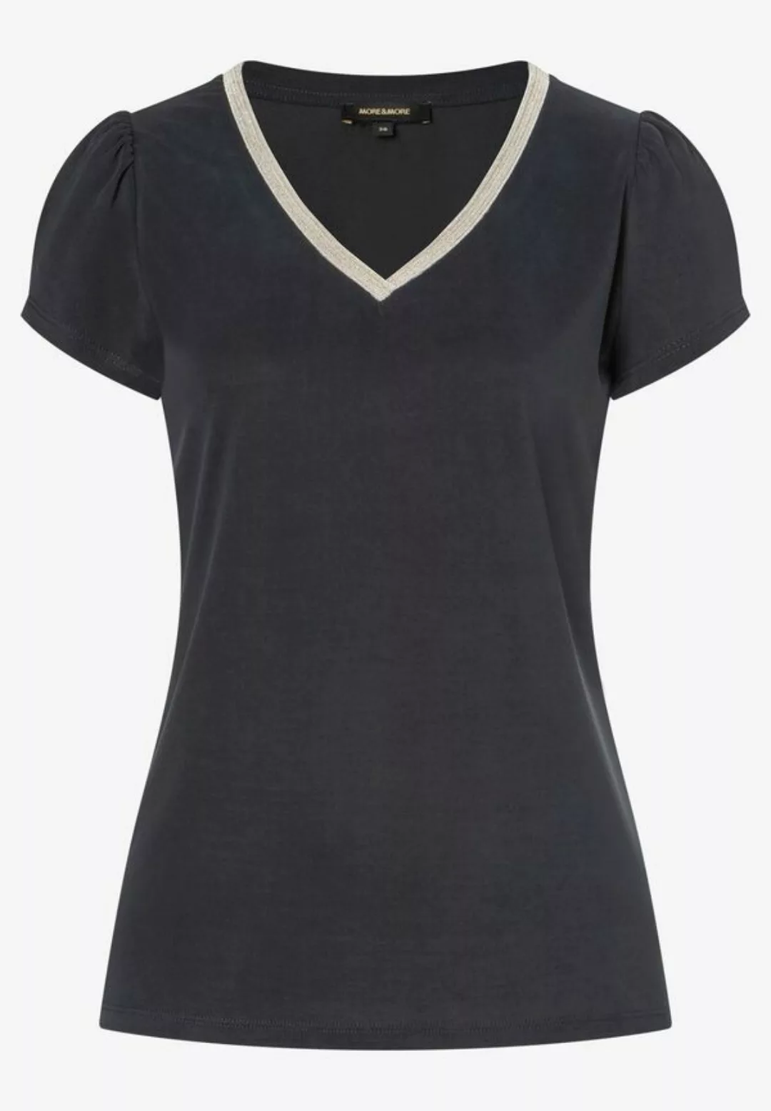 T-Shirt mit Zierkante, schwarz günstig online kaufen