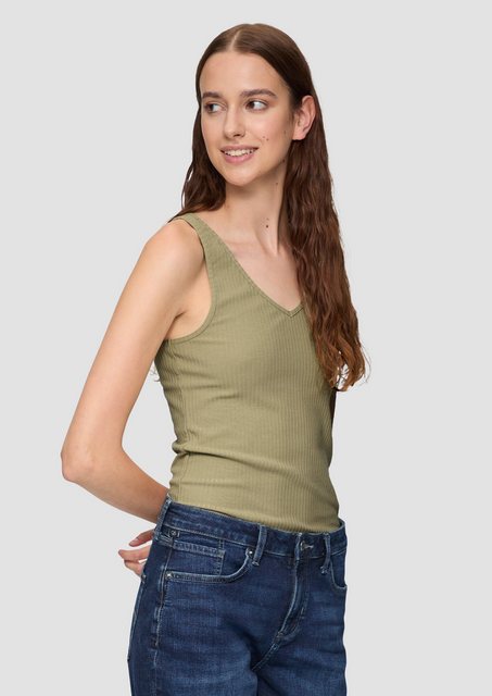 QS Shirttop Geripptes Top im Slim Fit aus Modalmix günstig online kaufen