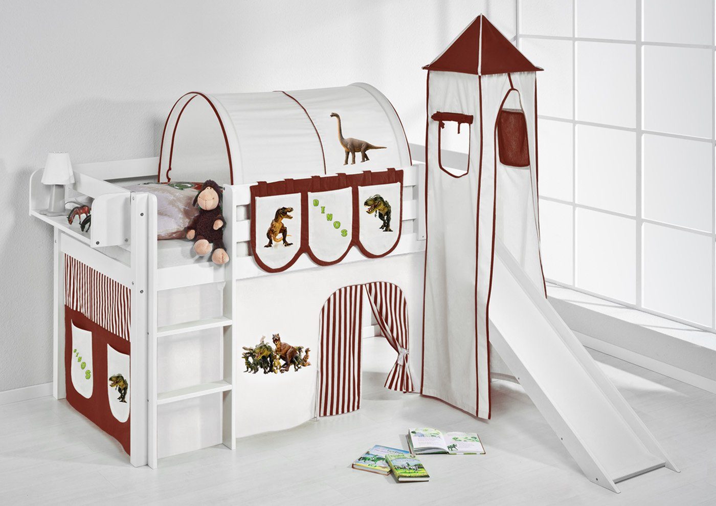 Lilokids Hochbett Spielbett JELLE Dinos - günstig online kaufen