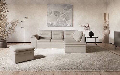 COTTA Ecksofa »Leandra L-Form«, wahlweise mit Bettfunktion & Bettkasten günstig online kaufen