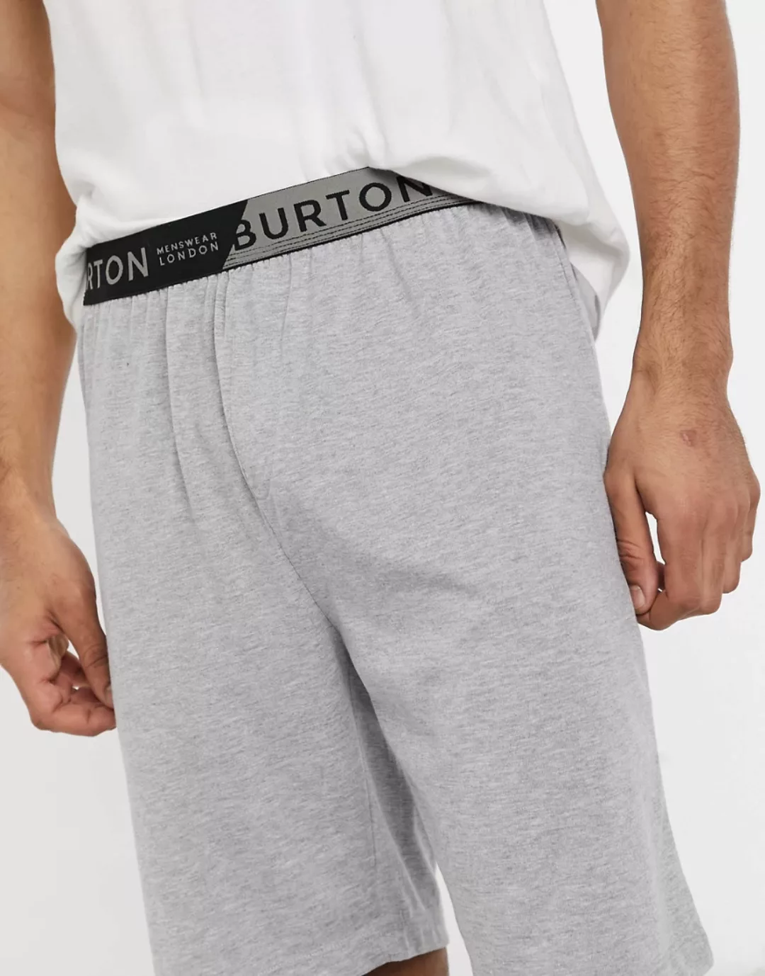 Burton Menswear – Graue Shorts aus Jersey günstig online kaufen