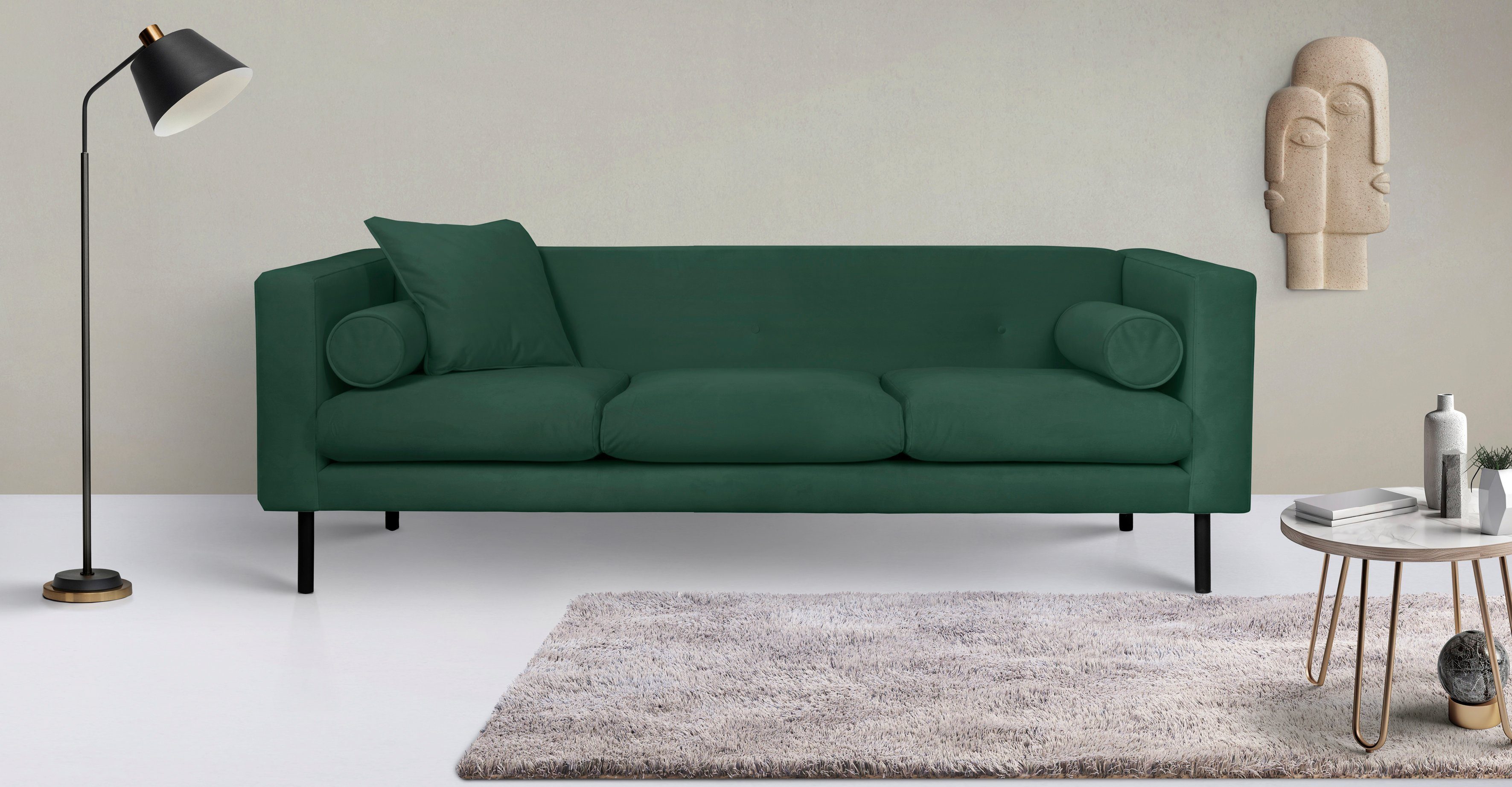 Home affaire 3-Sitzer "Lillibeth Designsofa mit Wellenunterfederung, Maße B günstig online kaufen