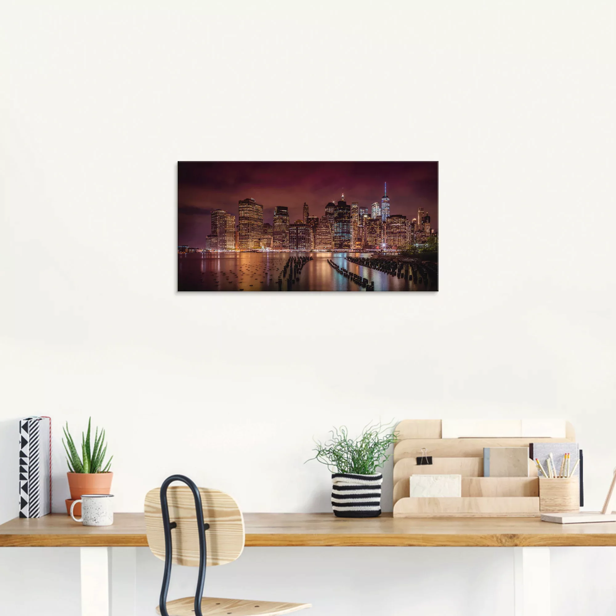 Artland Glasbild "New York City Impression bei Nacht I", Amerika, (1 St.) günstig online kaufen