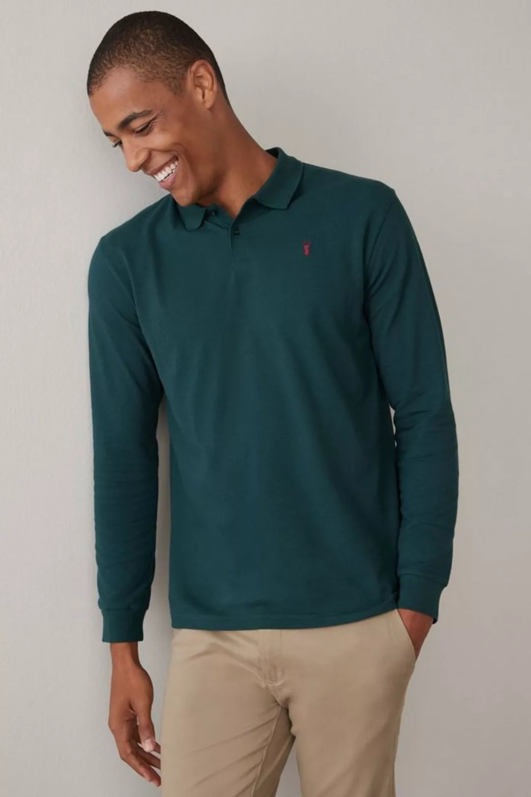 Next Langarm-Poloshirt Langärmeliges Pikee-Poloshirt (1-tlg) günstig online kaufen