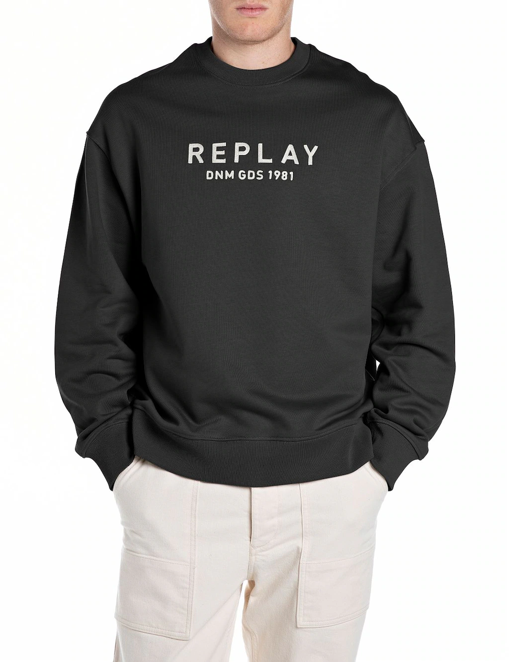 Replay Sweatshirt, mit gesticktem Schriftzug vorn günstig online kaufen