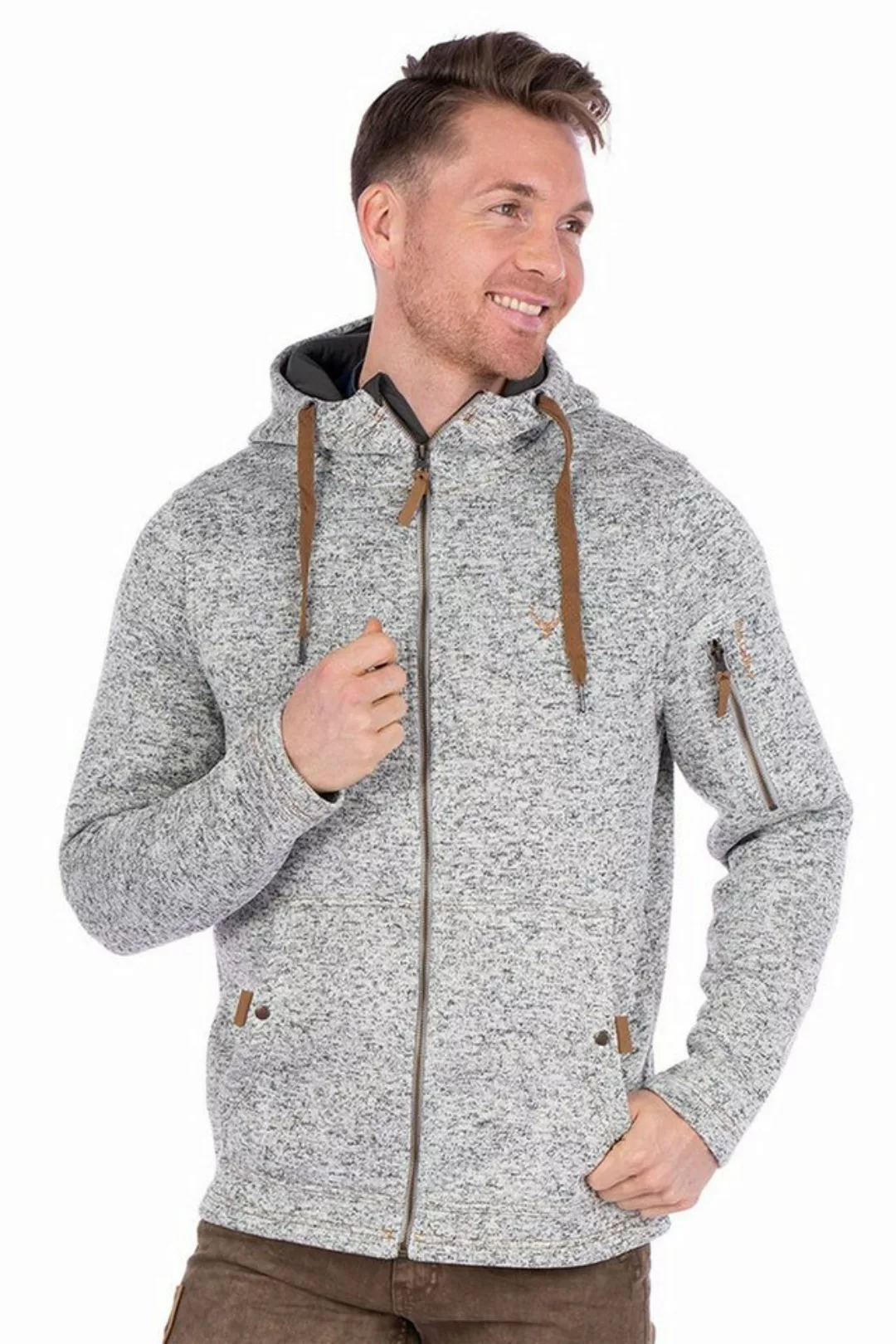 Tom Collins Outdoorjacke Strickfleecejacke Herren - RAMON - braun, hellgrau günstig online kaufen