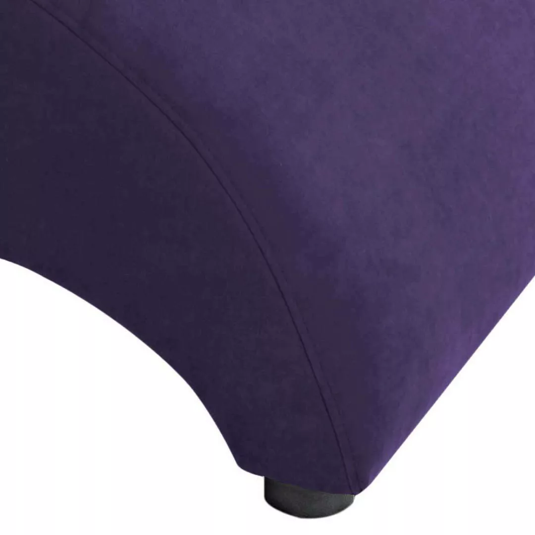 Beistellhocker Violett Velour in modernem Design 37 cm hoch günstig online kaufen