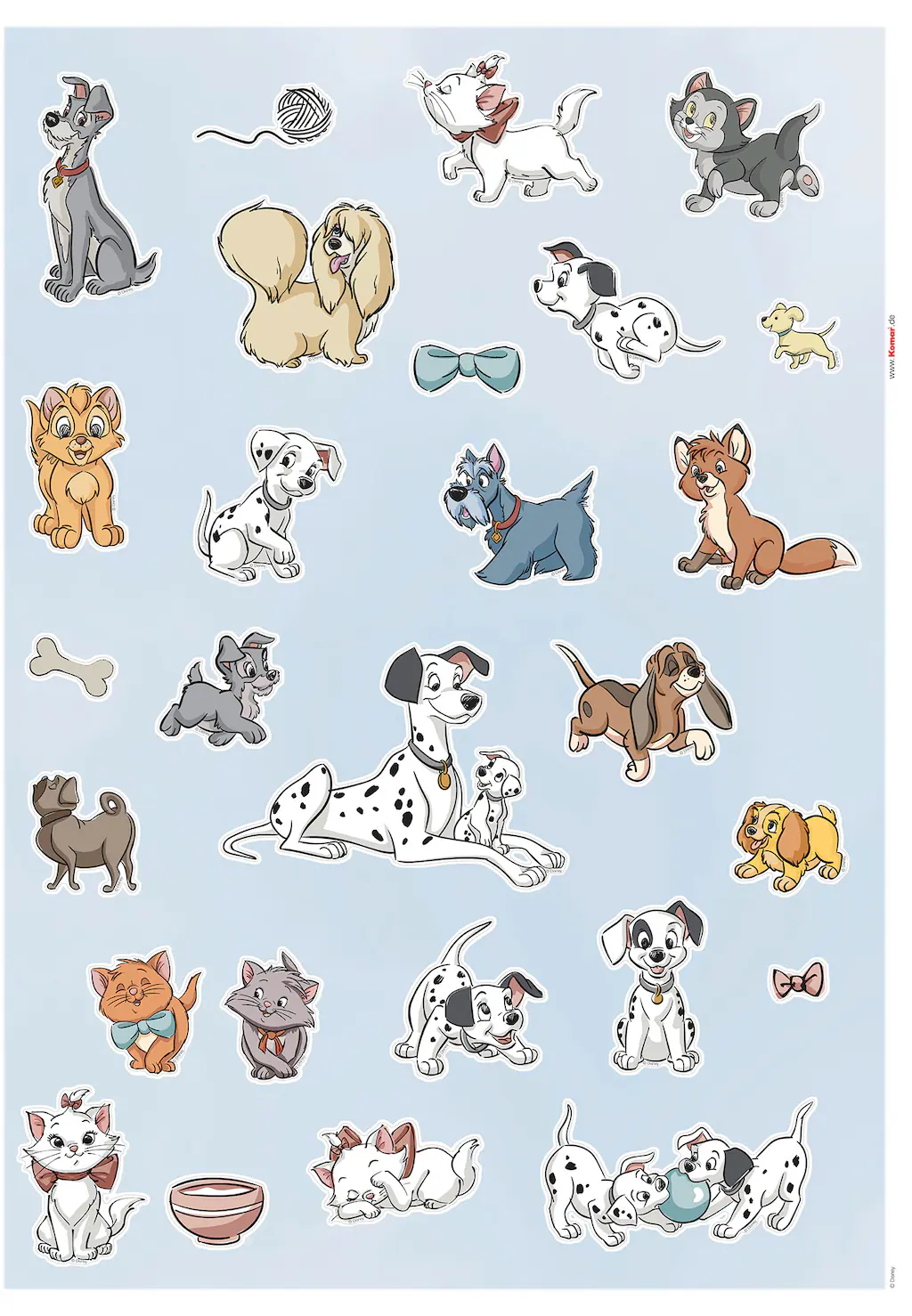 Komar Wandtattoo "Disney Cats and Dogs - Größe 50 x 70 cm", (27 St.), selbs günstig online kaufen