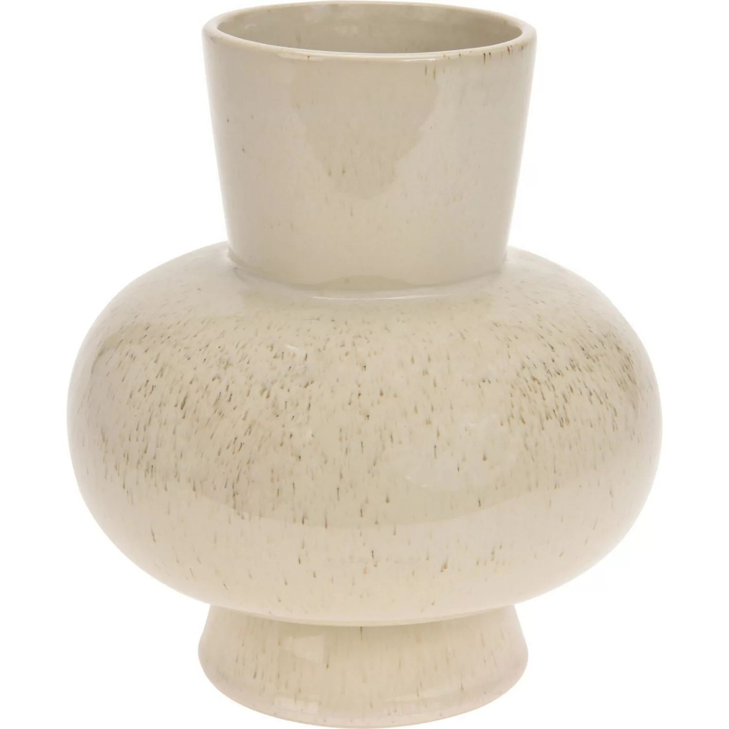 Vase Porzellan Glanzglasur-Finish Ø 19 cm x 22,5 cm Beige günstig online kaufen