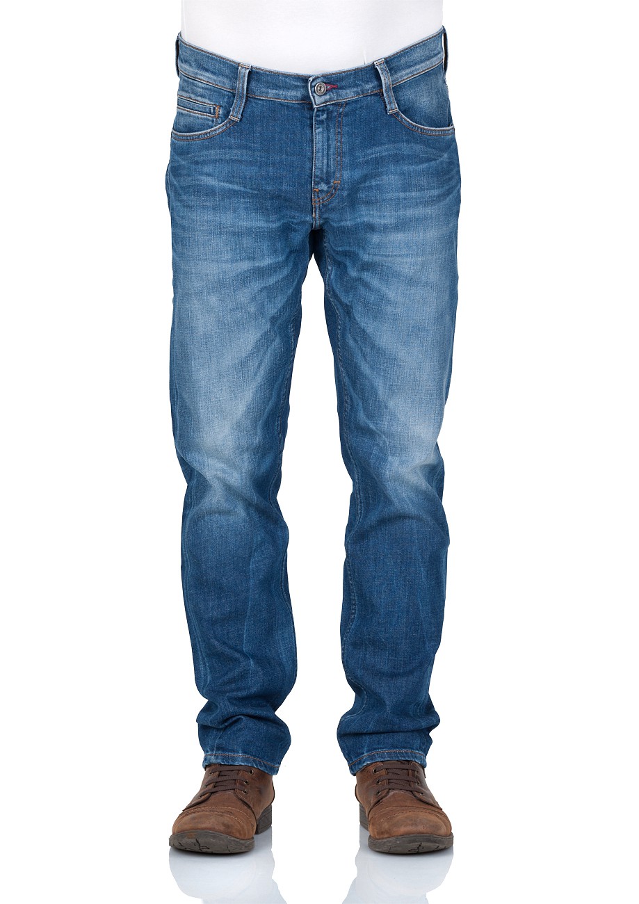 Mustang Herren Jeans Oregon Tapered - Blau - Light Scratched Used günstig online kaufen