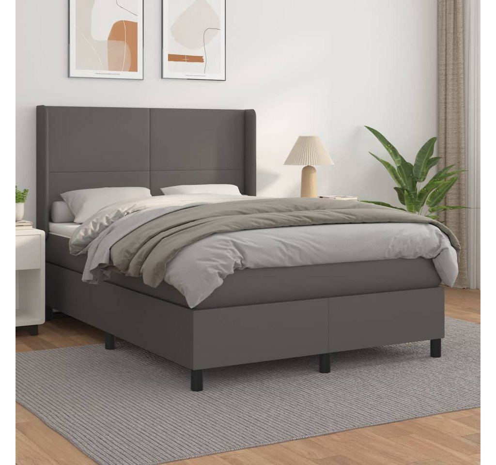 vidaXL Boxspringbett Bett Boxspringbett Kunstleder komplett mit Matratze & günstig online kaufen