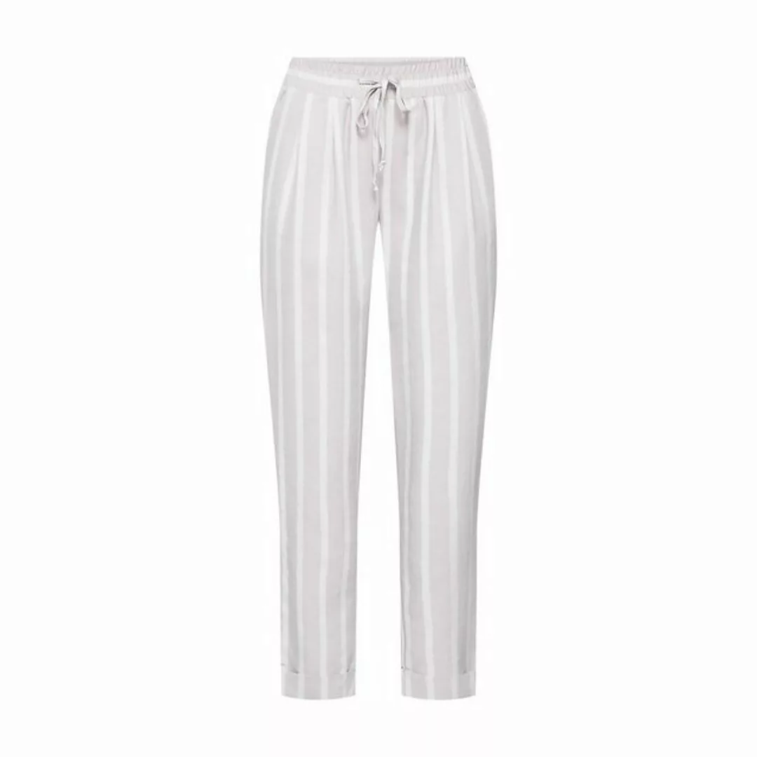 MORE&MORE Caprihose Trouser Stoffhose Streifen beige günstig online kaufen