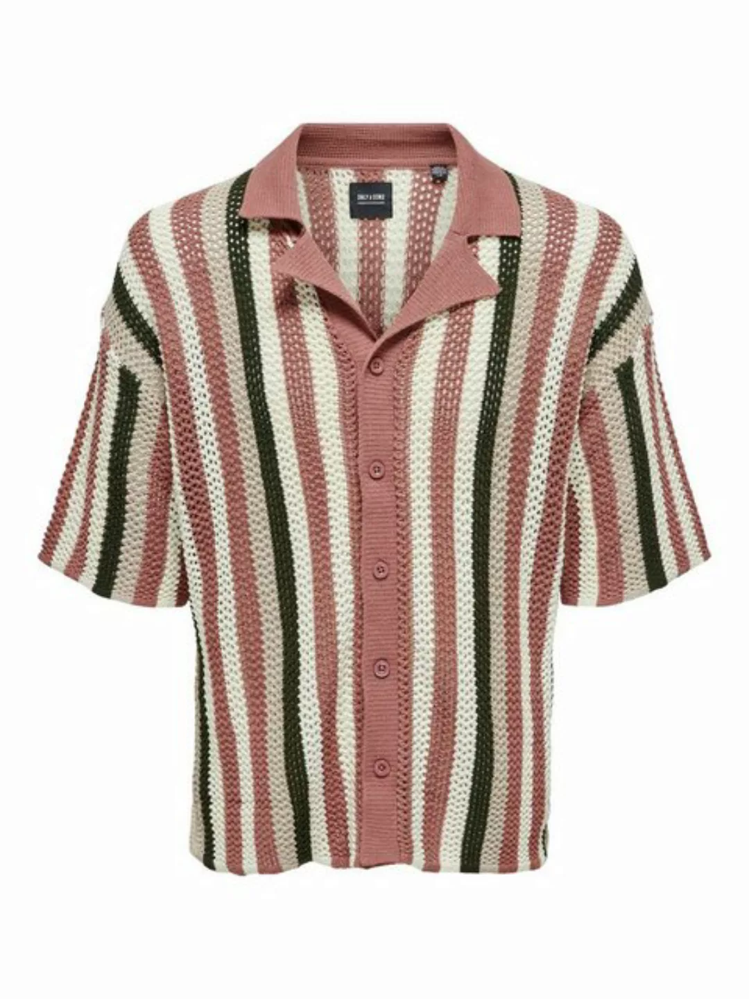 ONLY & SONS Kurzarmhemd Hemd Kurzarm mit Knopfleiste lockeres Baumwolle Obe günstig online kaufen